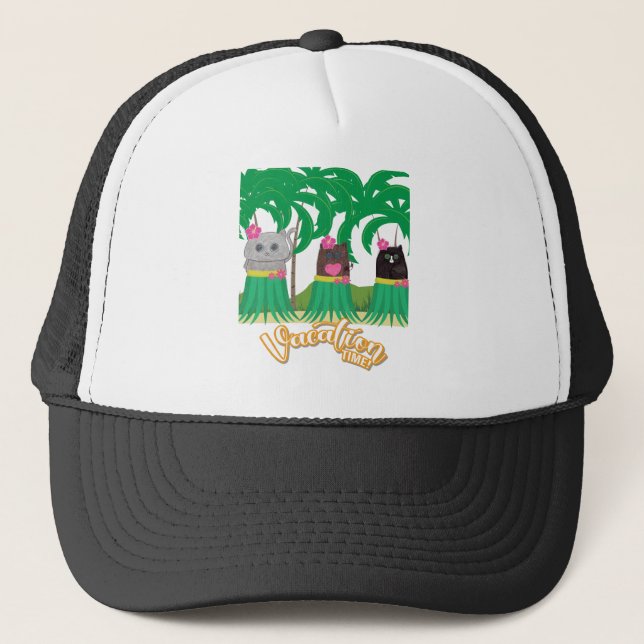 Vacation Time  Trucker Hat (Front)