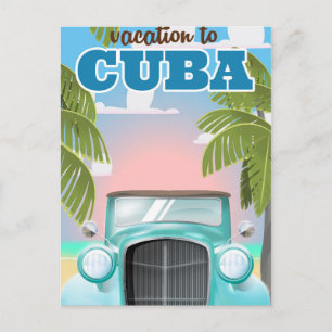 Vacation to cuba travel poster postcard