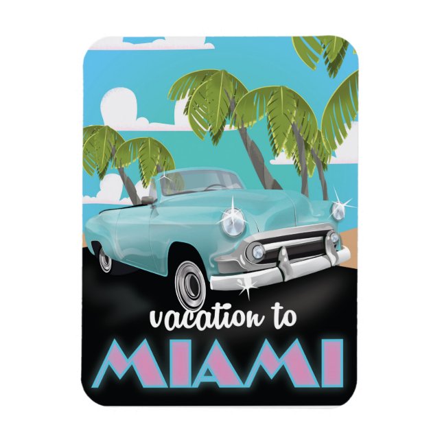 Vacation to Miami Travel poster Magnet (Vertical)