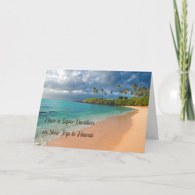 Vacation Trip to Hawaii with Beach Scenic Card (Front)