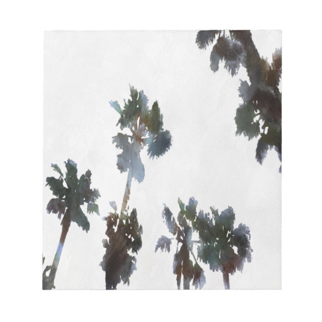 Vacation Tropical Palms Artistic Watercolor  Notepad (Front)