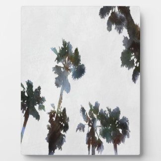 Vacation Tropical Palms Artistic Watercolor Plaque