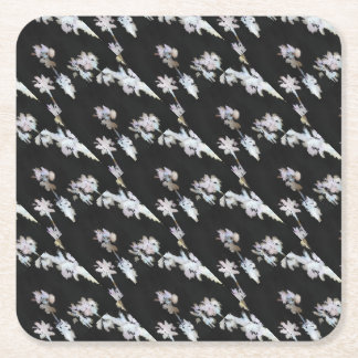 Vacation Tropical Palms Artistic Watercolor Silhou Square Paper Coaster