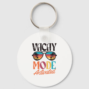 Vacation Vacay Mode Activated Palm Tree Summer Wom Key Ring