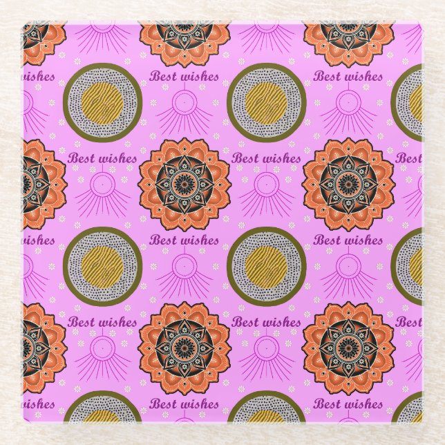 vacation vibes glass coaster (Front)