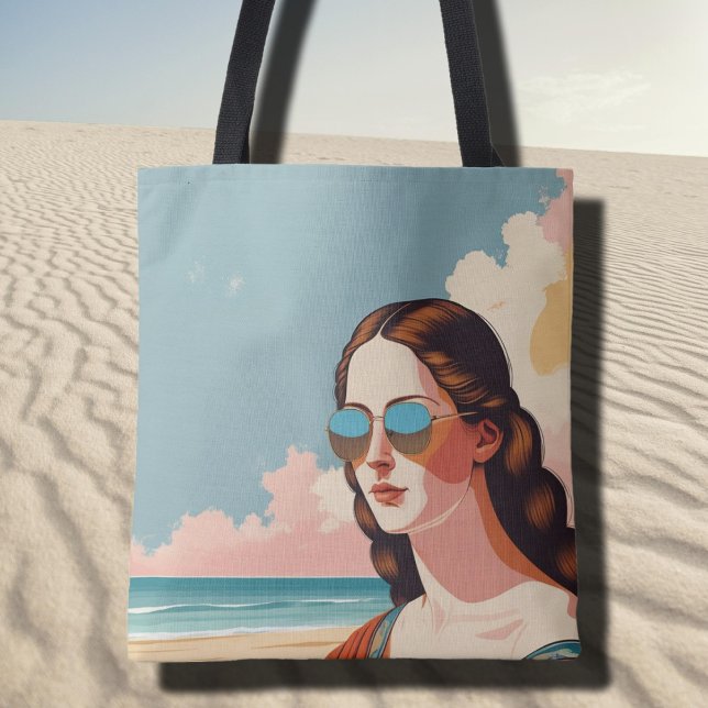 Vacation Vibes Mona Lisa Tote Bag (Creator Uploaded)