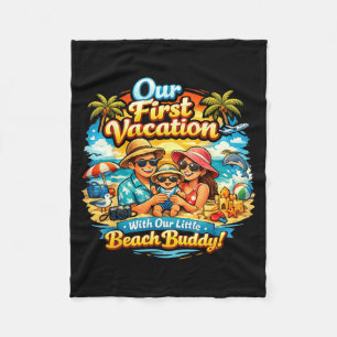 Vacation With Baby Tropical Family Beach Trip Fleece Blanket