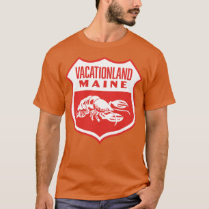 Vacationland Maine Retro  Shield White T-Shirt