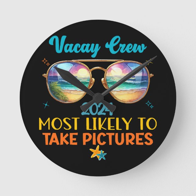 Vacay crew 2024 round clock (Front)