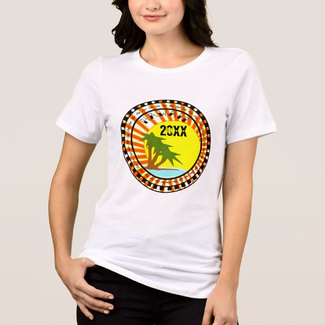 Vacay Hawaii Destination with Year Tri-Blend Shirt (Front)