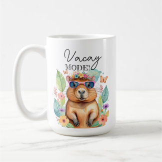 Vacay Mode Capybara Tropical Funny Mug