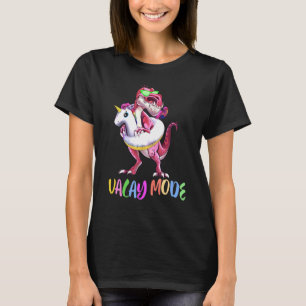Vacay Mode Dinosaur Unicorn Float Pool Party Kids T-Shirt