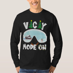 Vacay Mode On Snow Cute Tree Christmas Lights T-Shirt