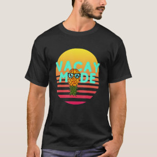 Vacay Mode Retro Swinger Upside Down Pineapple T-Shirt