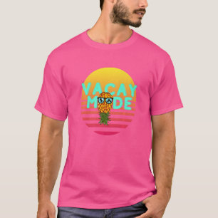 Vacay Mode Retro Swinger Upside Down Pineapple T-Shirt
