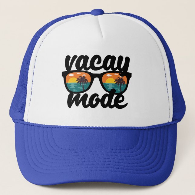 Vacay Mode Summer Design Trucker Hat (Front)