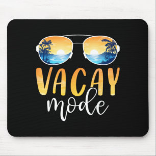 Vacay Mode Summer Sunglasses Palm Tree Sunset Mouse Pad