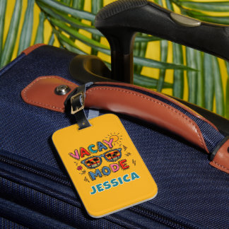 Vacay Mode Tropical Travel Retro Beach Luggage Tag