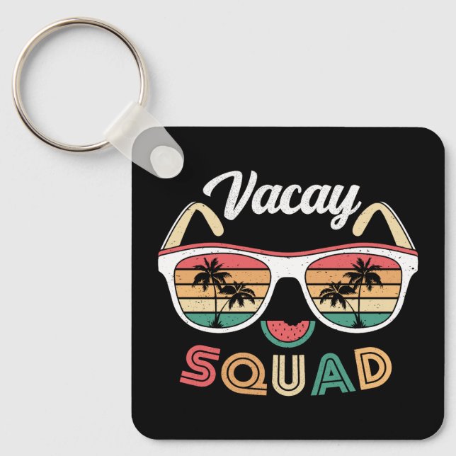 Vacay Squad Funny Beach Summer Vacation Key Ring (Front)