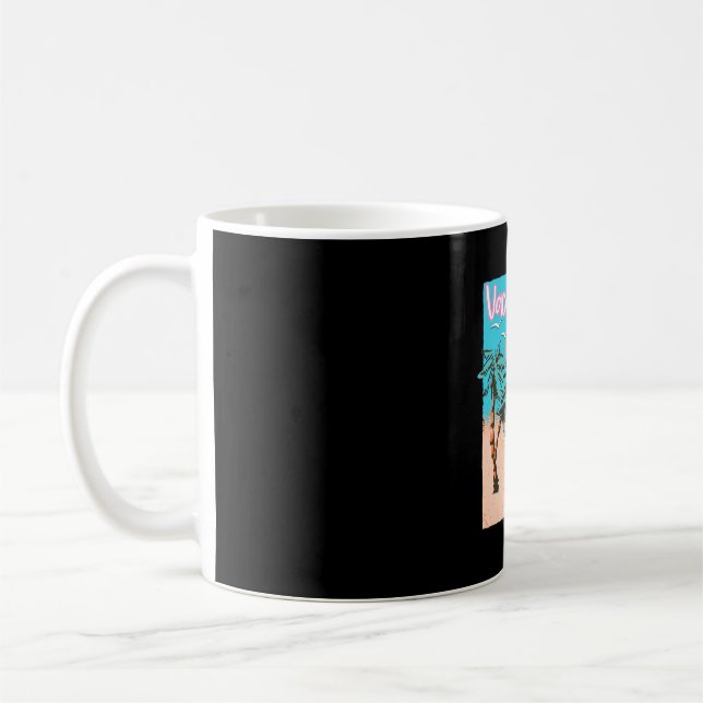 Vacay vibes beach flamingo summer vacation coffee mug (Left)