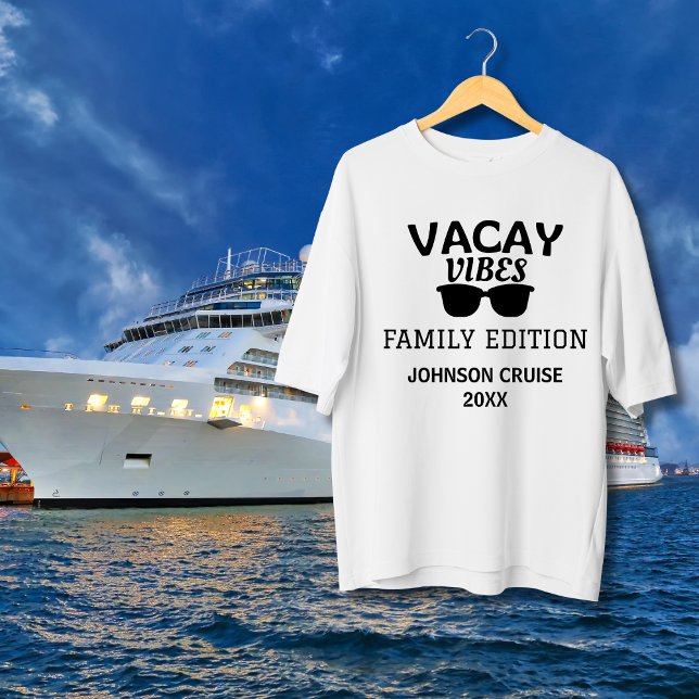 Vacay Vibes Family Edition Family Reunion Cruise T-Shirt (Vacay Vibes Family Cruise Reunion Matching T-shirts)