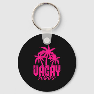 Vacay vibes palm trees retro vintage beach summer key ring