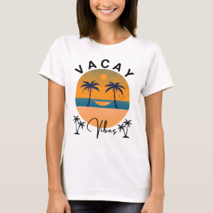 Vacay Vibes Sunset And Palm Trees Women's T-Shirt