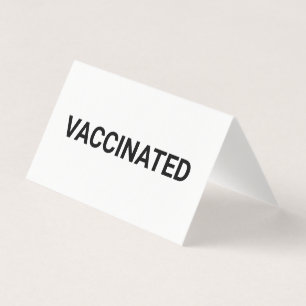 Vaccinated, black white customisable folded card