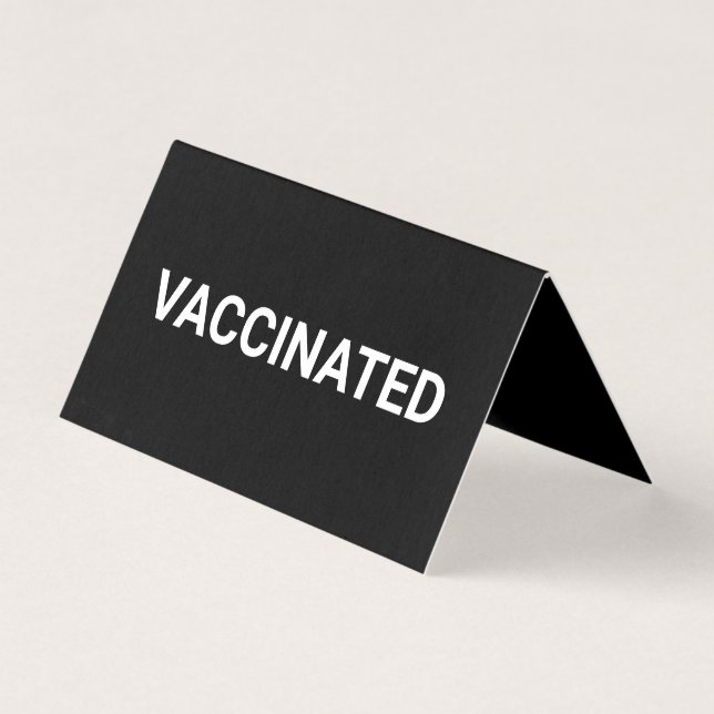 Vaccinated, black white customisable folded card (Front)
