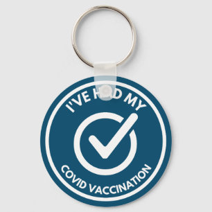 vaccinated button key ring