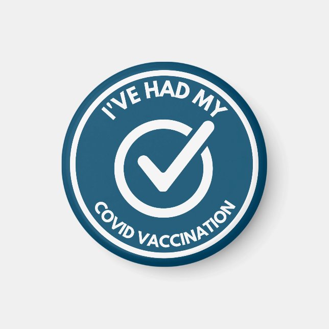 vaccinated button magnet (Front)