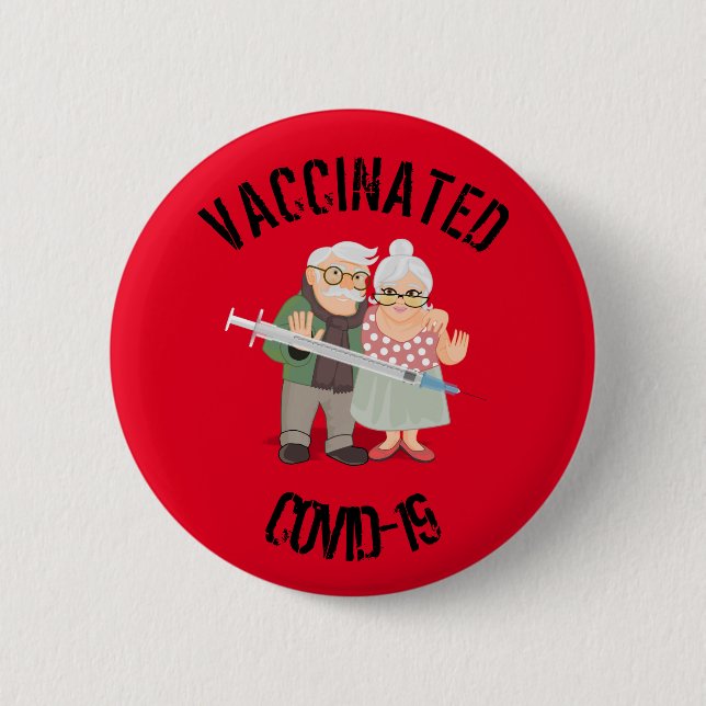 Vaccinated COVID-19 6 Cm Round Badge (Front)