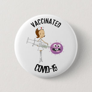 Vaccinated COVID-19 6 Cm Round Badge
