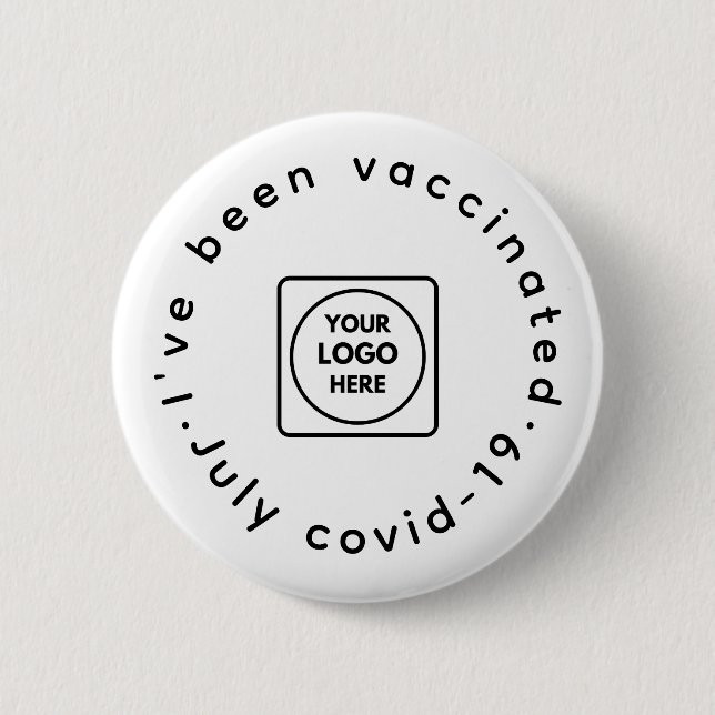 Vaccinated Covid-19 | Business Logo Staff Design 6 Cm Round Badge (Front)
