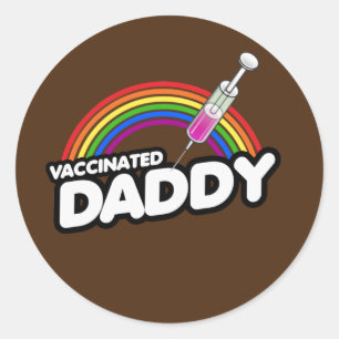 VACCINATED DADDY T-Shirt Classic Round Sticker