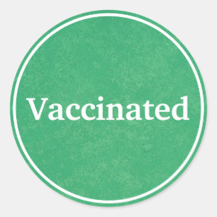 Vaccinated (Green) Classic Round Sticker