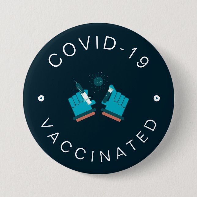 Vaccinated Modern Health Care Motivational Teal   7.5 Cm Round Badge (Front)