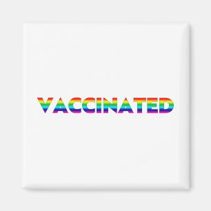 Vaccinated pride lgbt lgbtq gay rainbow colours magnet