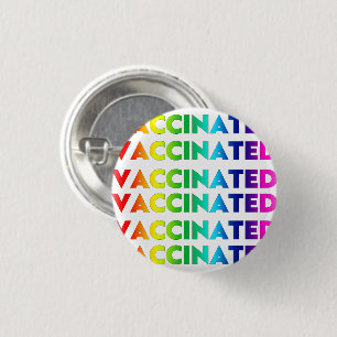Vaccinated Pride lgbt lgbtq gay rainbow pattern 3 Cm Round Badge