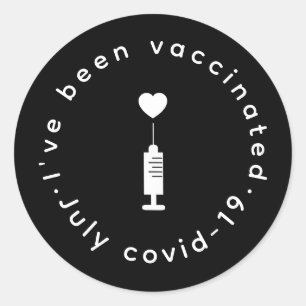 Vaccinated Pride Modern Heart Design Classic Round Sticker