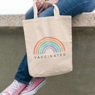 Vaccinated Rainbow Covid Coronavirus Vaccine Tote Bag