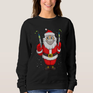 Vaccinated Santa Claus In Face Mask Merry Christma Sweatshirt