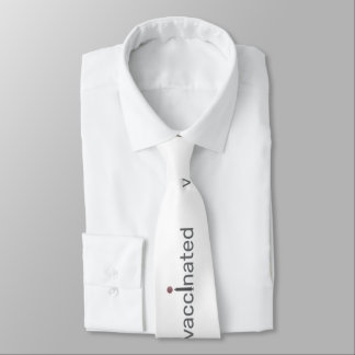 Vaccinated - text, coronavirus and vaccine tie