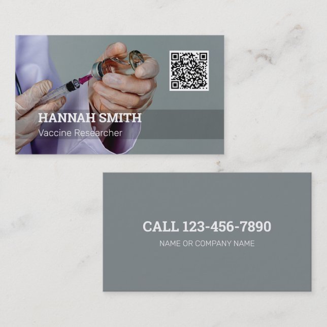 Vaccine Researcher QR Code Business Card (Front/Back)
