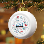 Vaccine Year Pandemic 2021 Commemorative Ceramic Ball Christmas Ornament<br><div class="desc">Cute keepsake and memorabilia Christmas ornament with references to the events of the last 2 years and the main ones being the vaccines and booster shots in 2021. Add your own to this list by clicking the "Personalise" button</div>