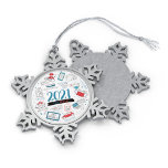 Vaccine Year Pandemic 2021 Commemorative Snowflake Pewter Christmas Ornament<br><div class="desc">Cute keepsake and memorabilia Christmas ornament with references to the events of the last 2 years and the main ones being the vaccines and booster shots in 2021. Add your own to this list by clicking the "Personalise" button</div>