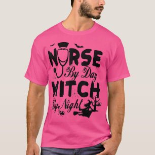 Vaccinted Nurse By Day Witch By Night Happy Hallow T-Shirt