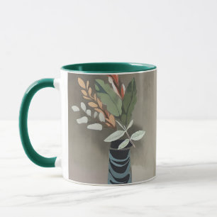 Vace of leaves minimalist art mug