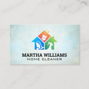 Vacuum Broom Spray Cleaning Logo Business Card