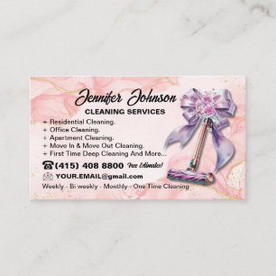 Vacuum Business Card Cleaning lady
